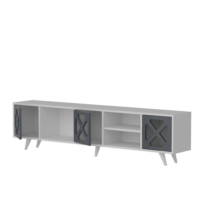 Hanah Home Sinef Soporte de TV Blanco y Antracita Hanah Home Sinef Soporte de TV Blanco y Antracita